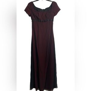 Jim‎ Hjelm Occasions 6 Chiffon Y2K Whimsigoth Grunge Formal Maxi Gown Dress